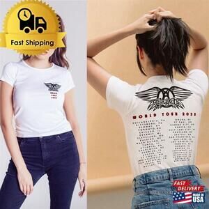 Aerosmith Final Tour T-Shirt Womens Fitted Shirt Classic 2 Sided